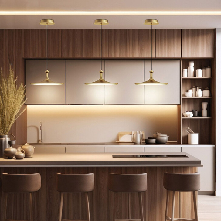 Alora Mood Issa Brushed Gold 1 Light Dimmable Led Pendant Light - 3000K