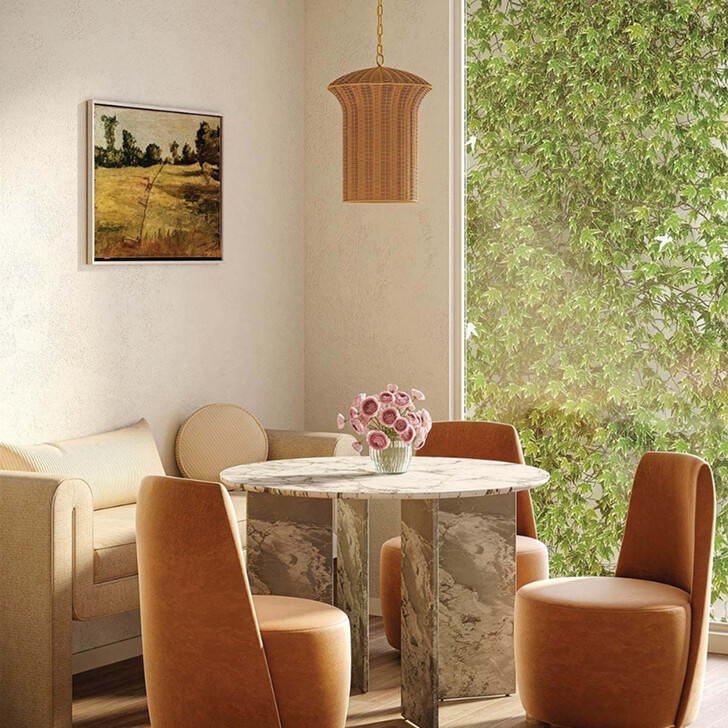 Alora Mood Kai Brushed Gold And Rattan Single Pendant Light