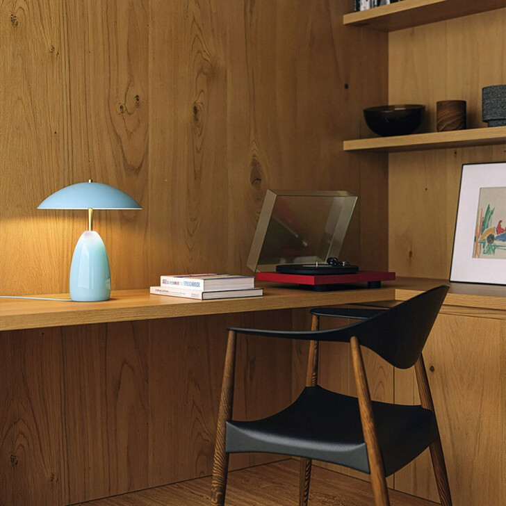 Alora Mood Poppy Cerulean Light Blue Small Led Rechargeable Table Lamp - 3000K