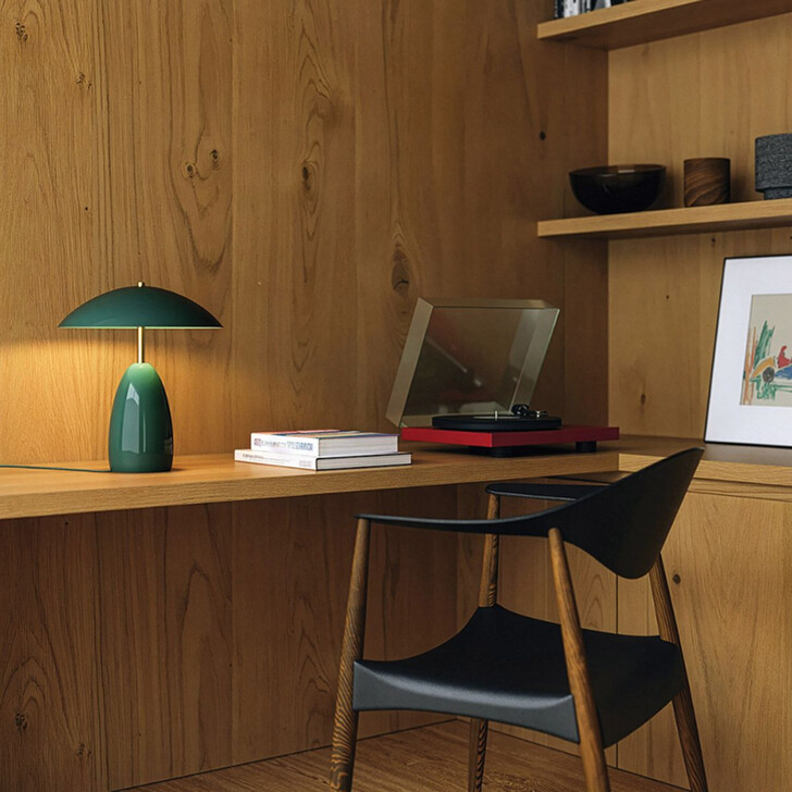 Alora Mood Poppy Pine Green Small Led Rechargeable Table Lamp - 3000K