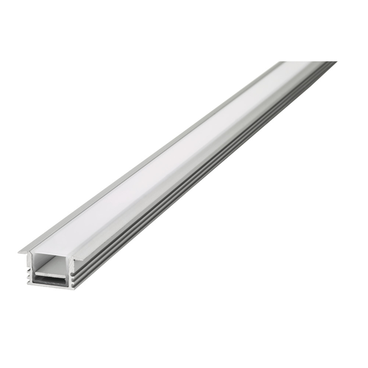 Aluminium LED Strip Profile Recessed 2M Frosted Diffuser 24.9 X 13MM For IP33 10MM Width Strip