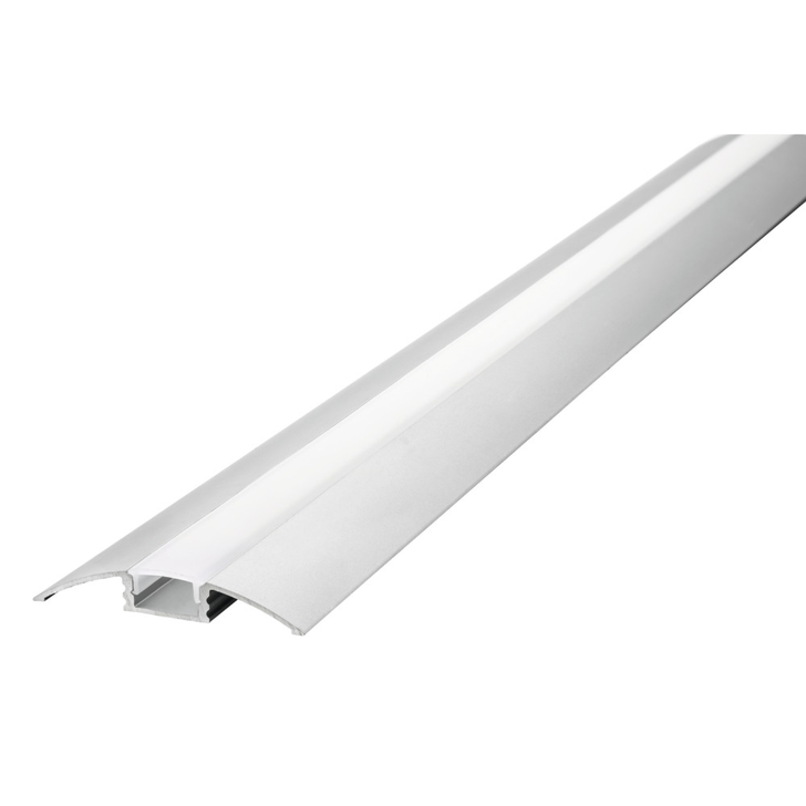 Aluminium LED Strip Profile Surface Mount 2M With Frosted Diffuser 52.3 X 8.1MM For Max 12MM Width Strip