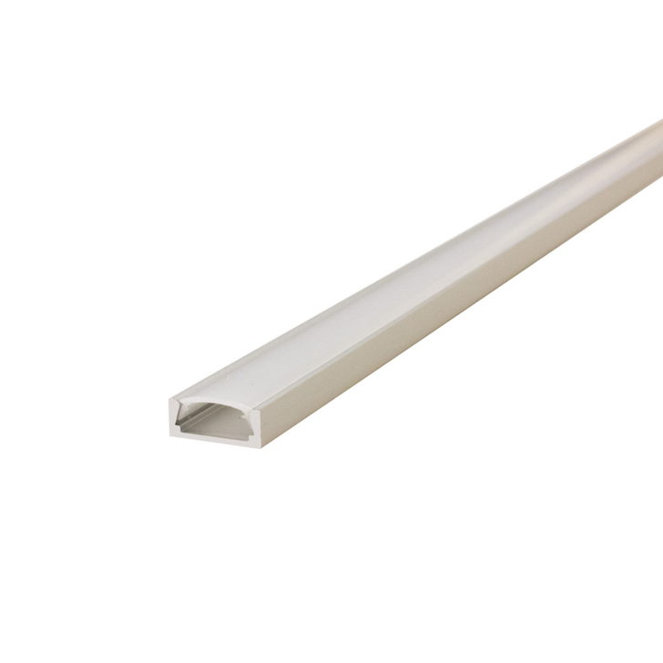 Aluminium LED Strip Profile Surface Mounted 1M Frosted Clip-In Diffuser 15.2 X 6MM For Max 10MM Width Strip