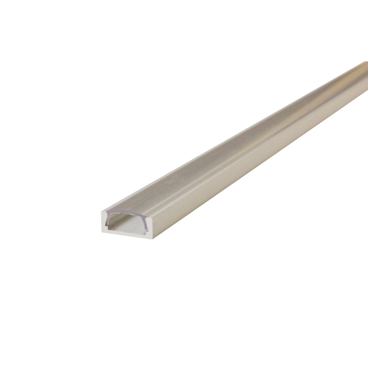 Aluminium LED Strip Profile Surface Mounted 2M Clear Clip-In Diffuser 15.2 X 6MM For Max 10MM Width Strip