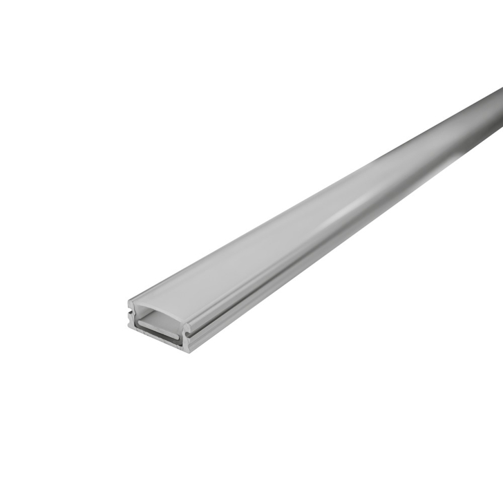 Aluminium LED Strip Profile Surface Mounted 2M Frosted Diffuser IP65 18 X 8MM
