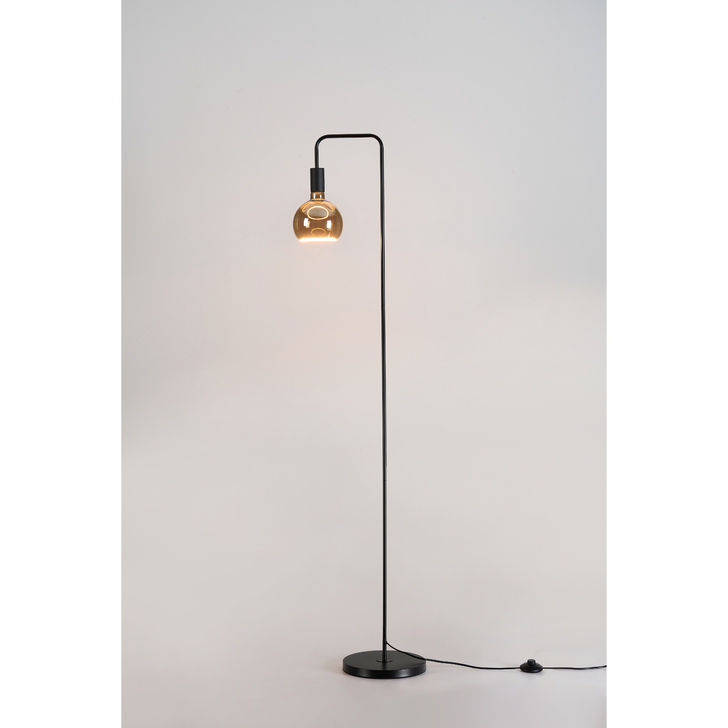 Angel Black Floor Lamp Complete With Smoked Angel LED Globe