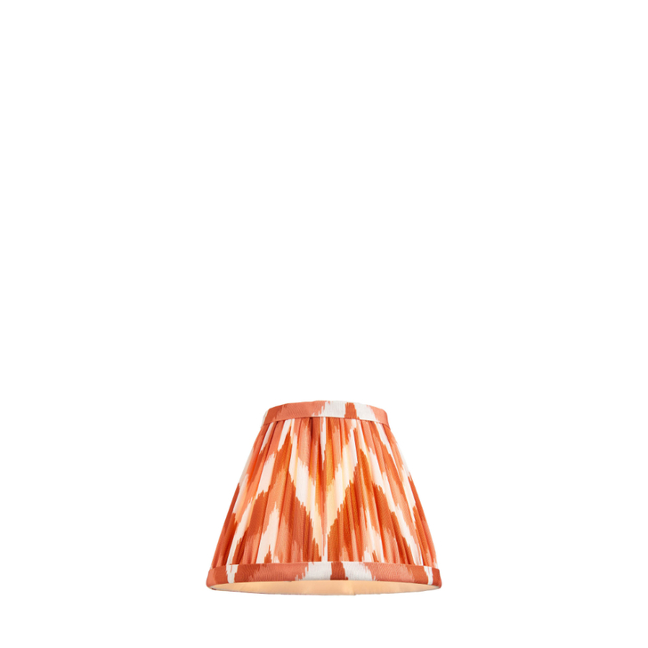 Apricot Orange Zigzag Patterned 16cm Lampshade - Golf/Candle Clip