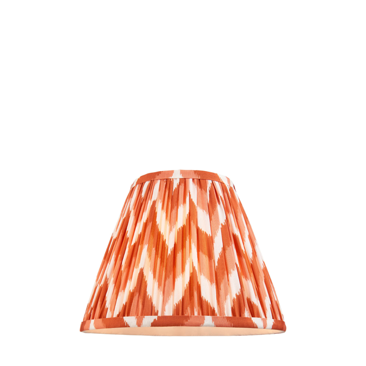 Apricot Orange Zigzag Patterned 25cm Lampshade - E14/E27/B22 With Fixed Metal Gimbal