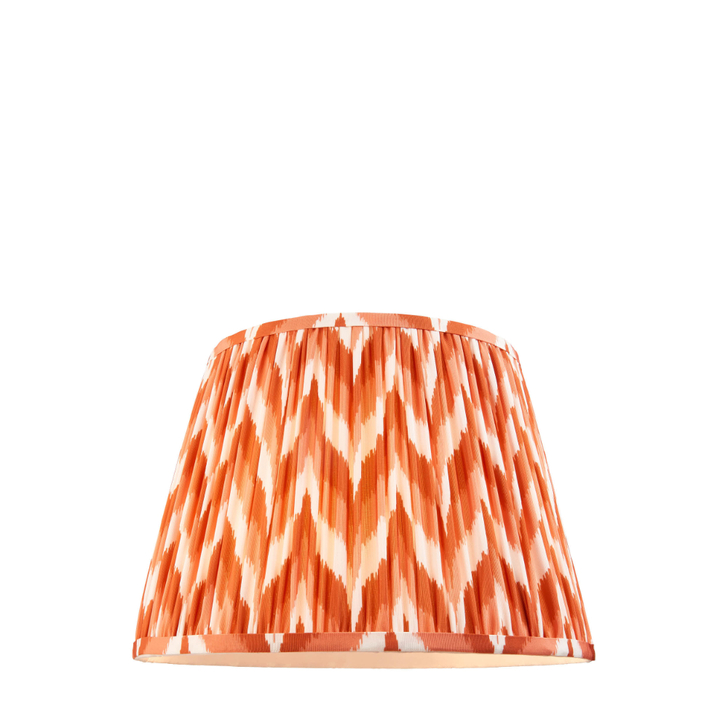 Apricot Orange Zigzag Patterned 35cm Lampshade - E14/E27/B22 With Fixed Metal Gimbal