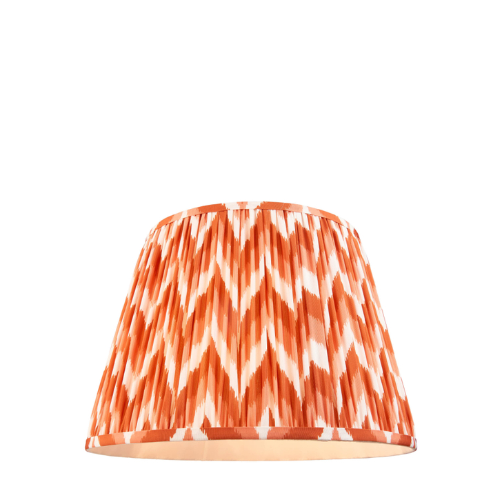 Apricot Orange Zigzag Patterned 40cm Lampshade - E14/E27/B22 With Fixed Metal Gimbal