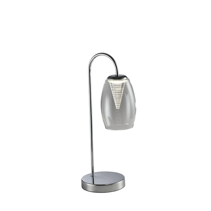 Aria Polished Chrome Led Table Lamp With Clear Glass - 4000K