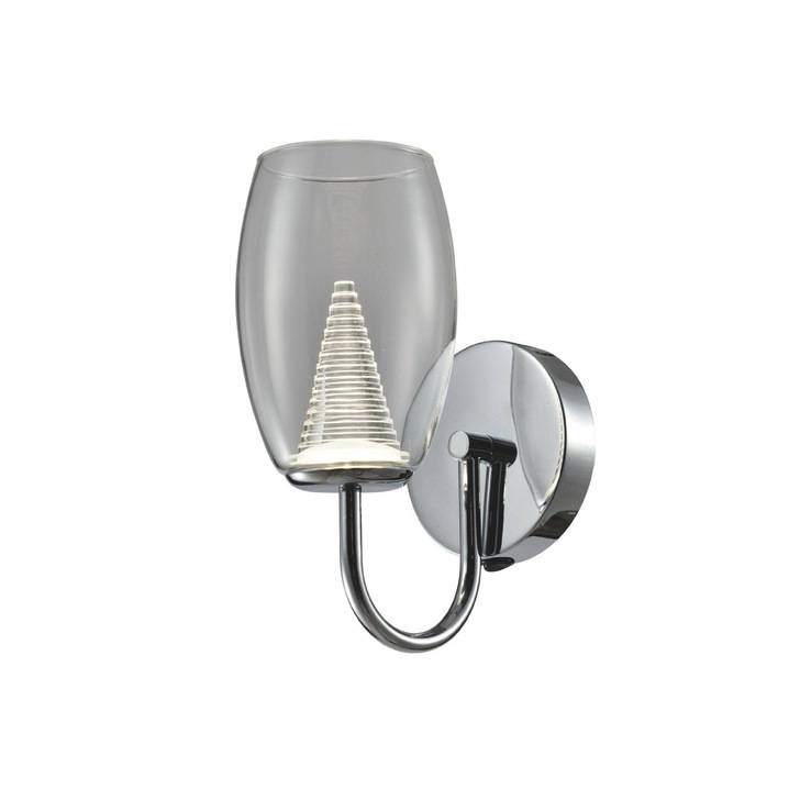 Aria Polished Chrome Led Wall Light With Clear Glass - 4000K