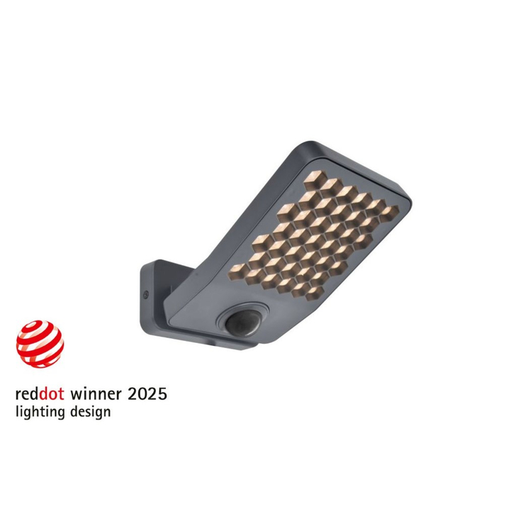 Atlantis Small Outdoor LED Security Flood Light With PIR Motion Sensor Dark Grey - 3000K