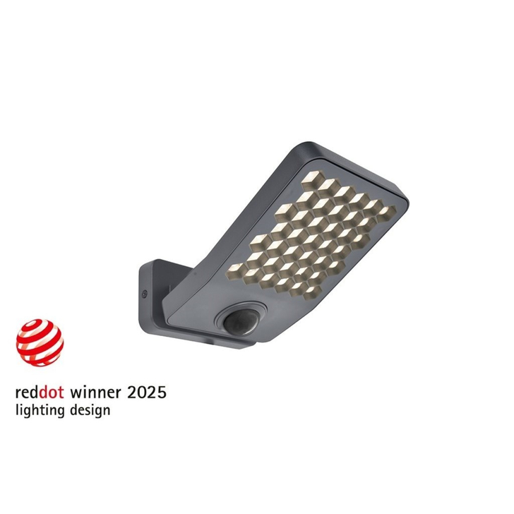 Atlantis Small Outdoor LED Security Flood Light With PIR Motion Sensor Dark Grey - 4000K