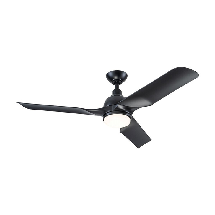 Aviateur Matt Black Large Matt Black Led Ceiling Fan Light Complete With Remote - CCT