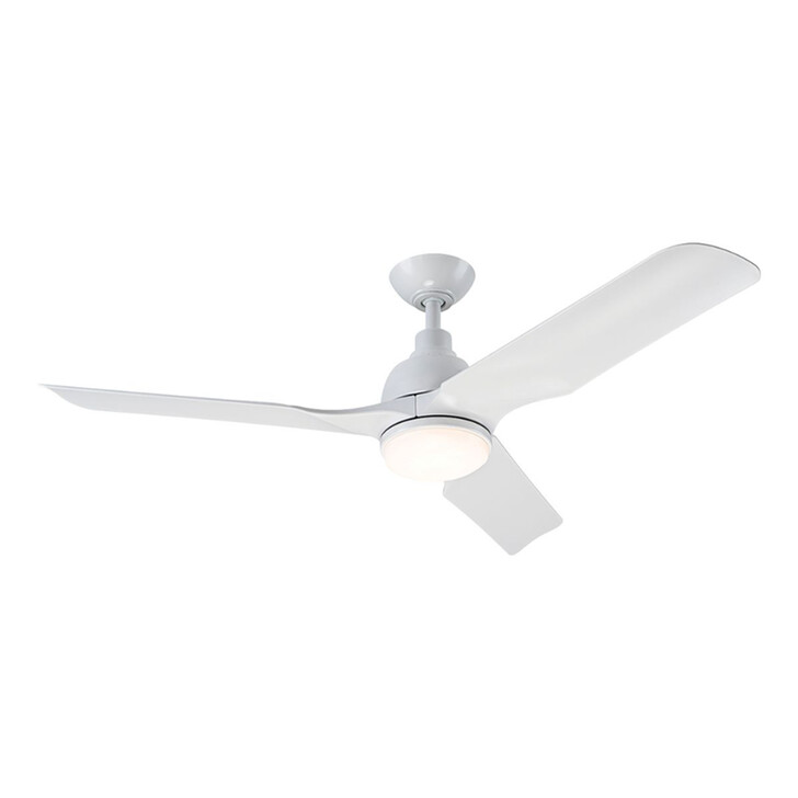 Aviateur Matt Black Large Matt White Led Ceiling Fan Light Complete With Remote - CCT