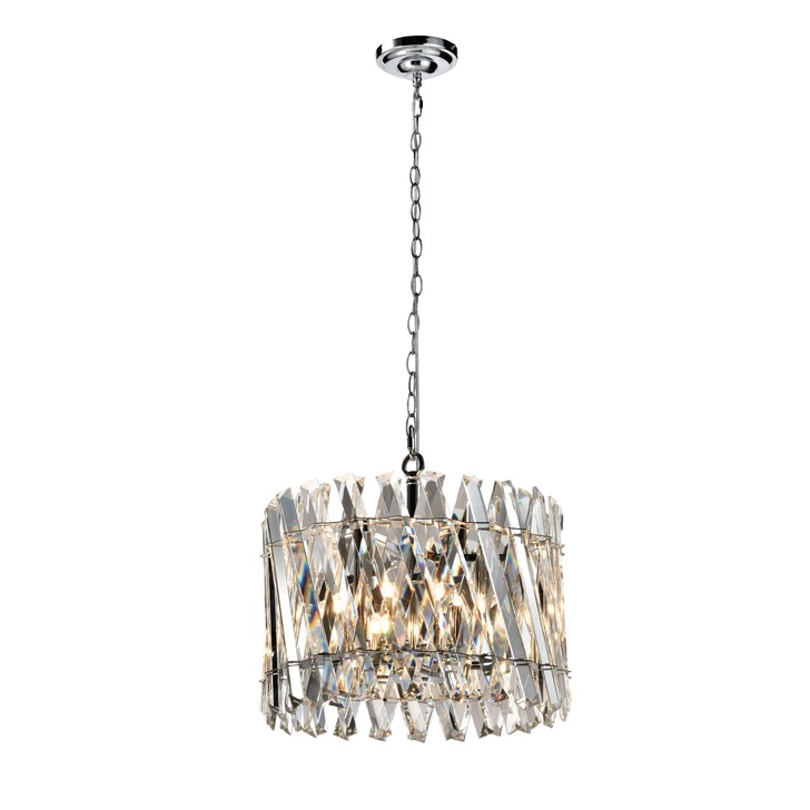 Axelle 6 Light Pendant/Semi-Flush Ceiling Light Polished Chrome & Clear Crystal