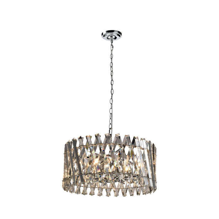 Axelle 8 Light Pendant/Semi-Flush Ceiling Light Polished Chrome & Clear Crystal