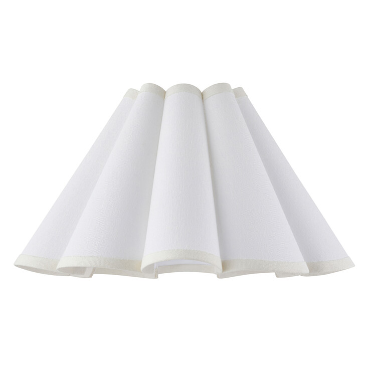 Ayla 31cm Vintage White Cotton Tapered Scallop Shade