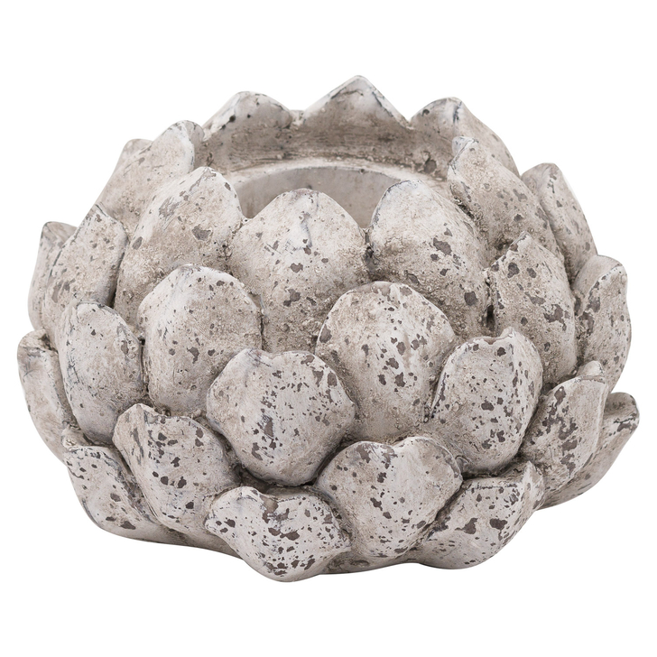 Ceramic Acorn Tea Light Holder With Stone Effect Finish