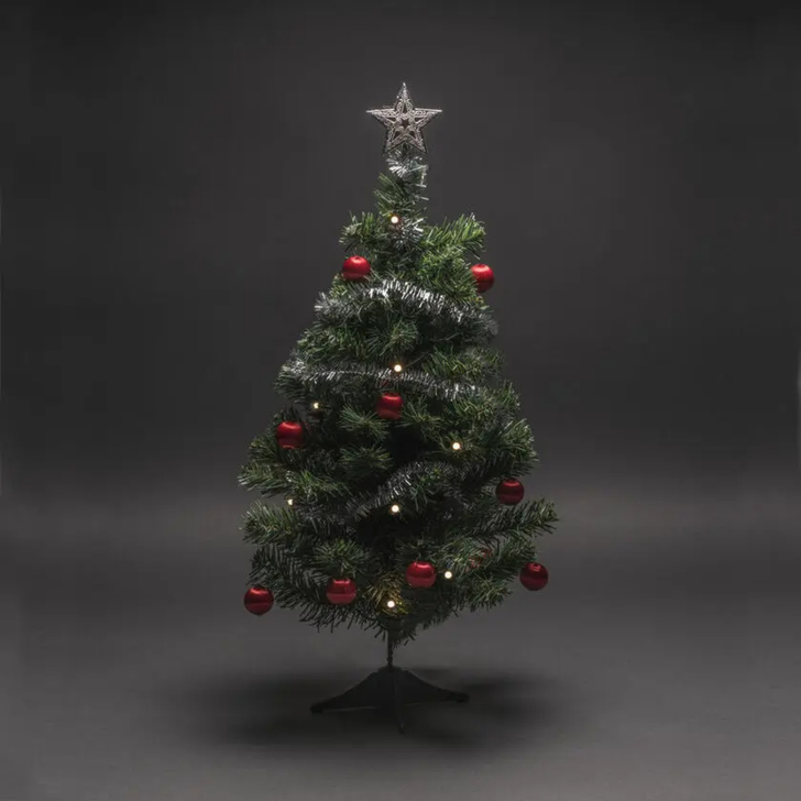 Christmas Tree 10 Led and Decorations 2ft, Indoor, 240v