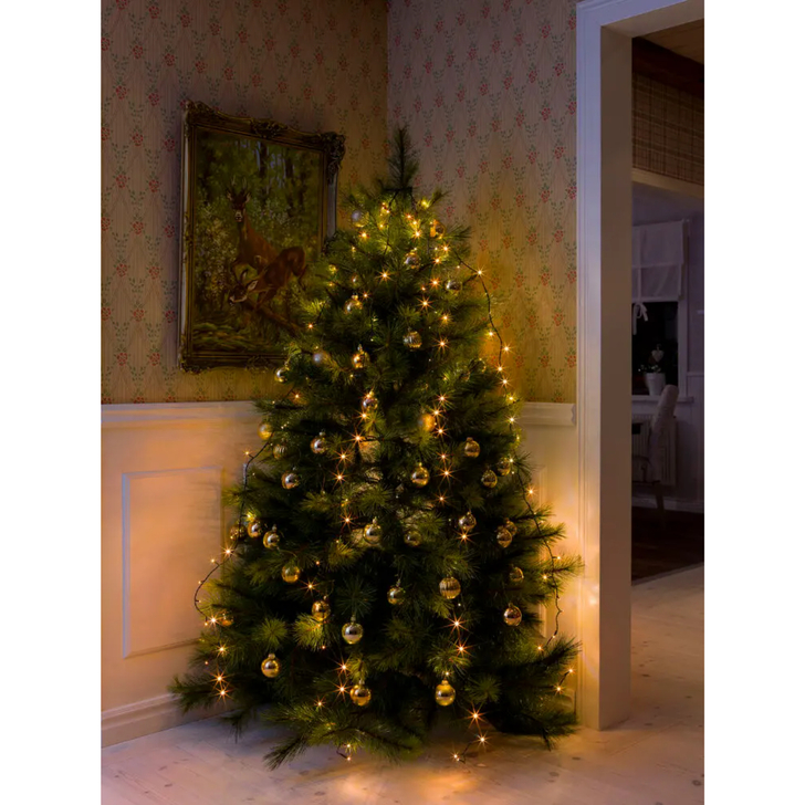 Christmas Tree Light Set 250 Amber Led 300cm Green Wire