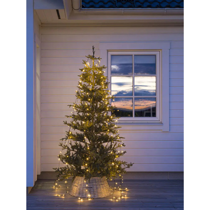 Christmas Tree Light Set 30 x 8 Frosted Amber Led 240cm IP20