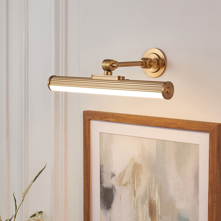 Cirali Warm Brass Adjustable Rechargeable Picture Light