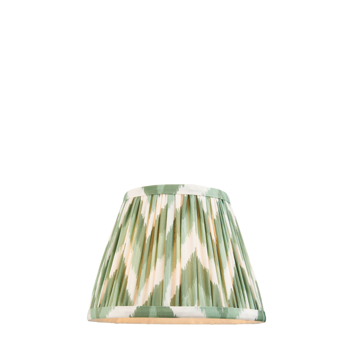 Cotswold Green Zigzag Patterned 20cm Lampshade - E14/E27/B22 With Fixed Metal Gimbal