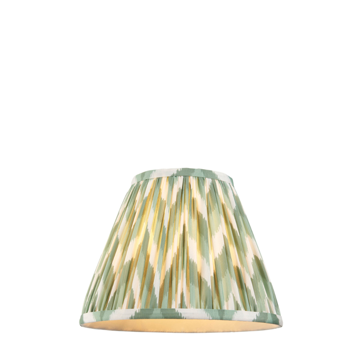 Cotswold Green Zigzag Patterned 25cm Lampshade - E14/E27/B22 With Fixed Metal Gimbal
