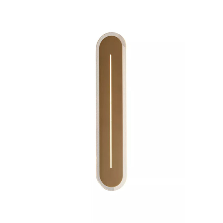 Couper Slit Satin Brass FinishOval Led Forward And Backlite Bathroom Wall Light - IP44 - 3000K