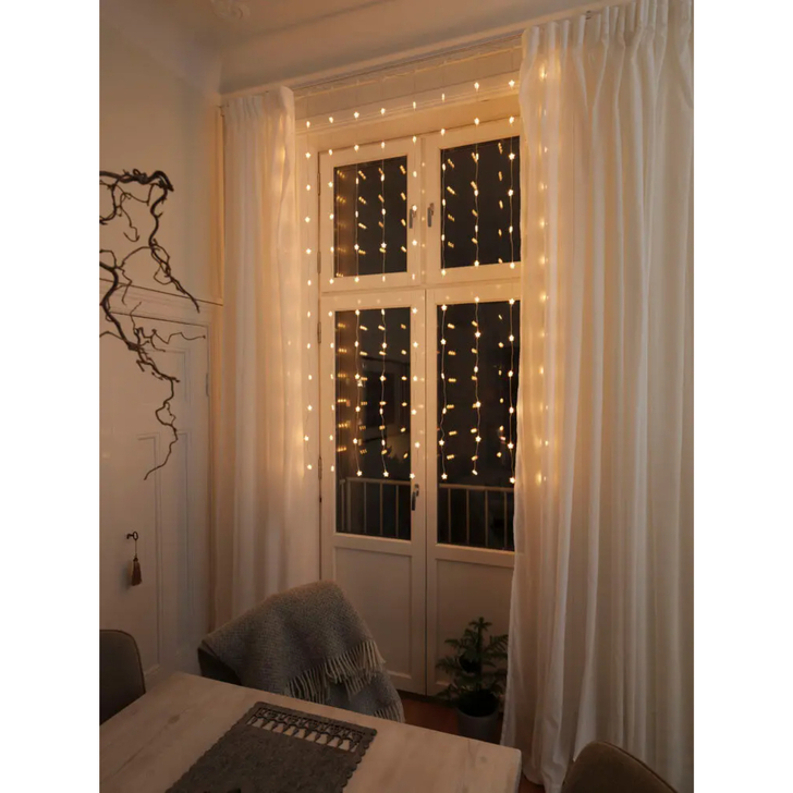 Curtain 135x180cm 120 Amber Led, white stars IP20 USB
