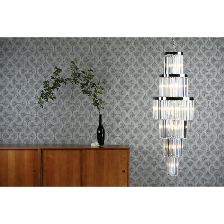 Dar Angel Polished Chrome Extra Large 28 Light Crystal Pendant