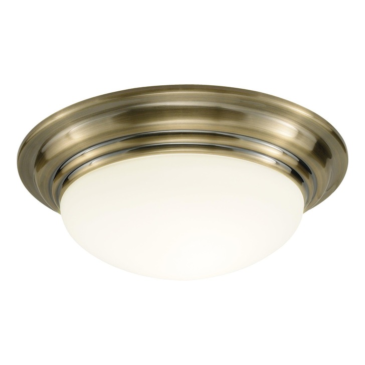 Dar Barclay BAR5275 Antique Brass Small Flush Ceiling Light - IP44