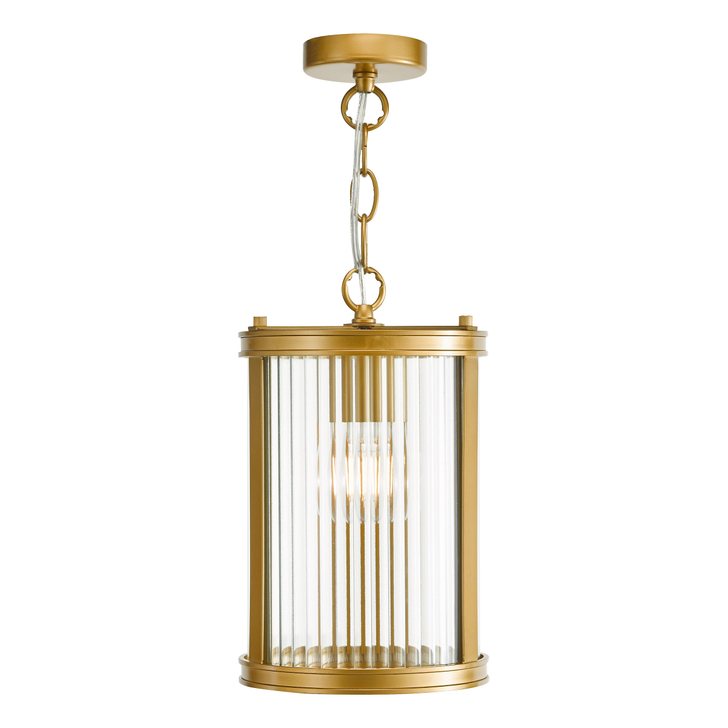 Dar Bianka Pendant Satin Bronze and Ribbed Glass