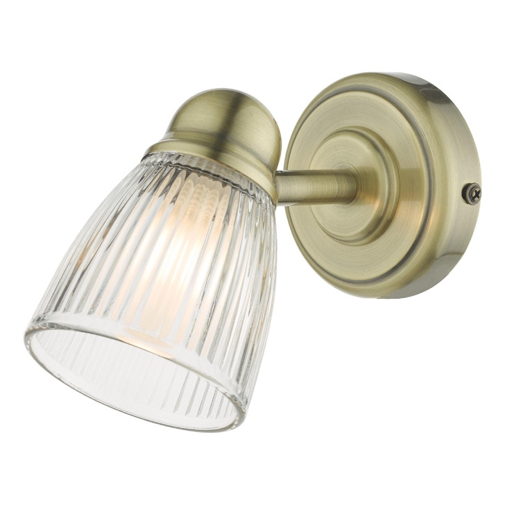 Dar Cedric Antique Brass Single Bathroom Spotlight - IP44