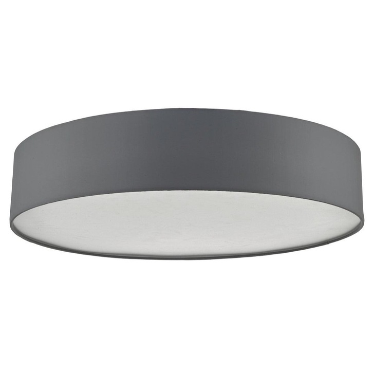 Dar Cierro CIE4839 6 Light Flush Ceiling Light In Grey With Frosted Diffuser