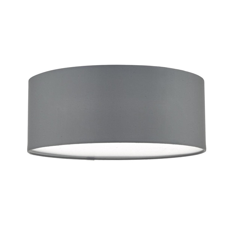 Dar Cierro CIE5239 3 Light Flush Ceiling Light In Grey With Frosted Diffuser