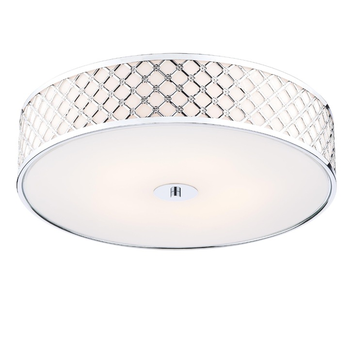 Dar Civic CIV5250 Polished Chrome Finish 2 Light Flush Ceiling Light