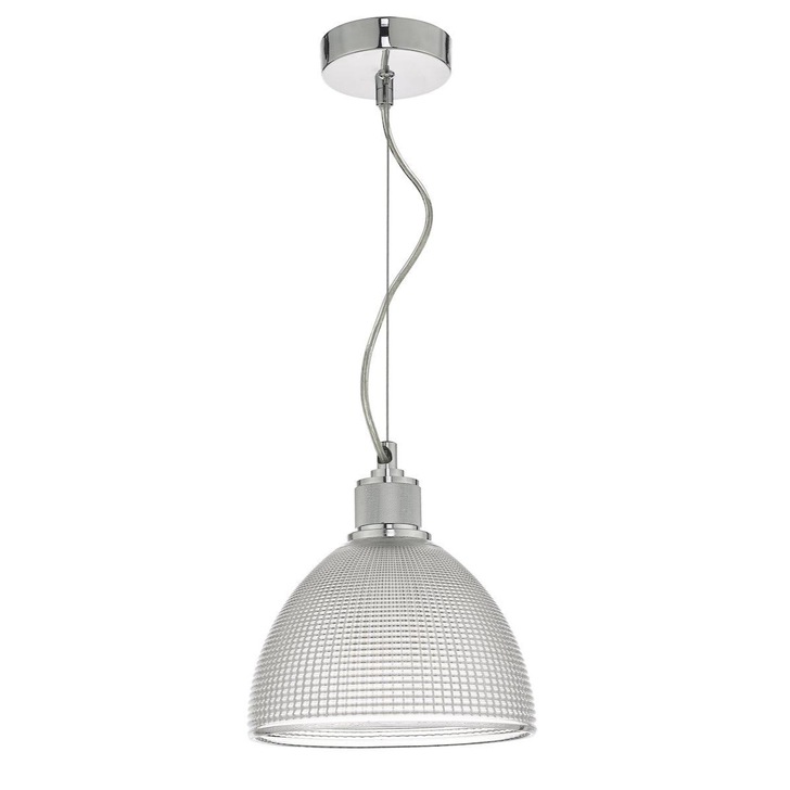 Dar Cytheria CYT0108 Single Pendant In Polished Chrome Finish With Clear Glass Shade