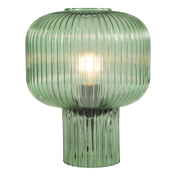 Dar Demarius Green Ribbed Glass Table Lamp