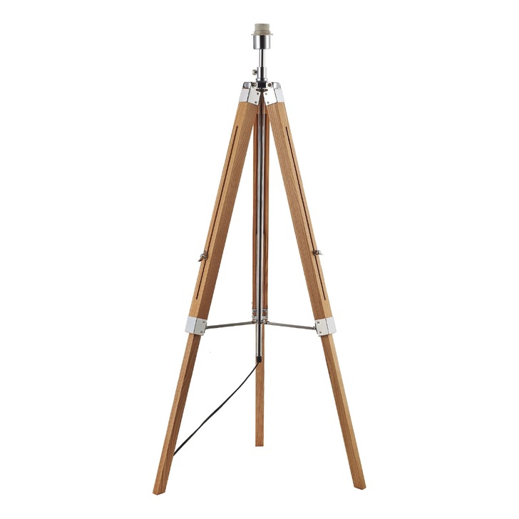 Dar Easel EAS4943 Light Stained Wood Tripod Floor Lamp - Base Only