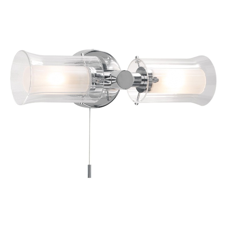 Dar Elba ELB0950 Polished Chrome Finish Double Wall Light - IP44