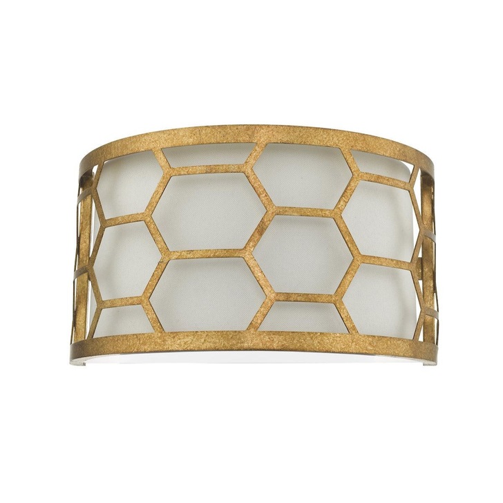 Dar Epstein EPS0712 Single Wall Light In Gold Leaf Finish Complete With Ivory Shade