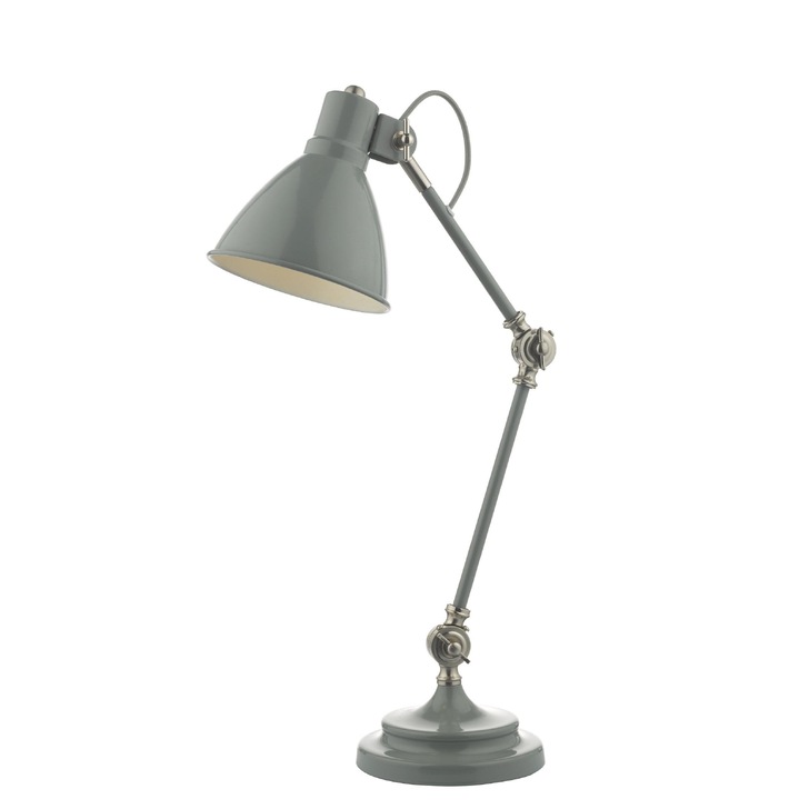 Dar Eunice EUN4239 Task Lamp In Gloss Grey & Satin Nickel Finish