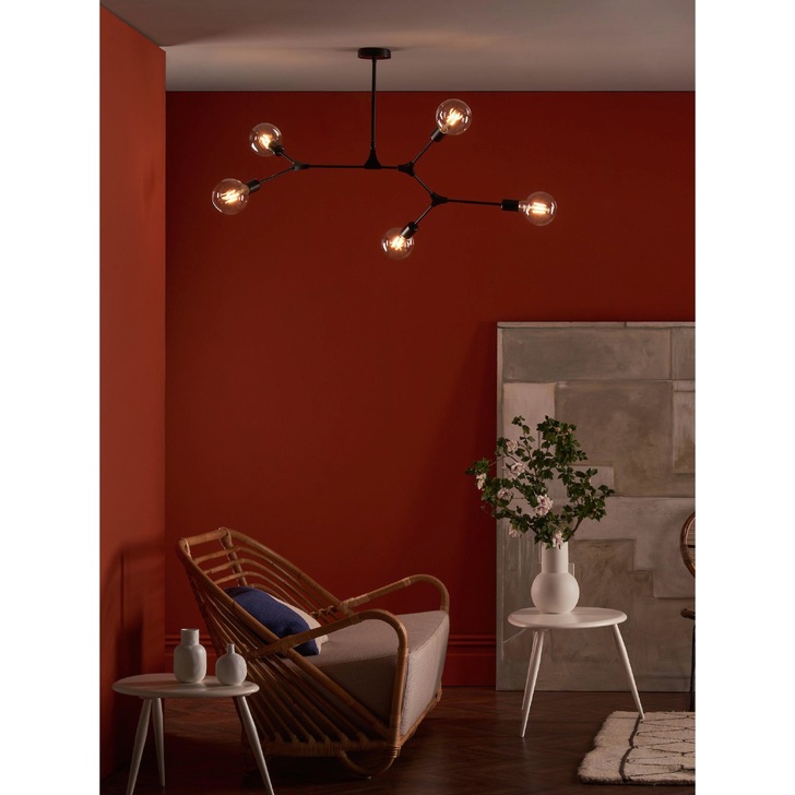 Dar Euphemia EUP0539 5 Light Pendant In Satin Black Finish