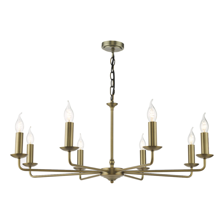 Dar Favian Matt Bronze Large 8 Arm Chandelier Light