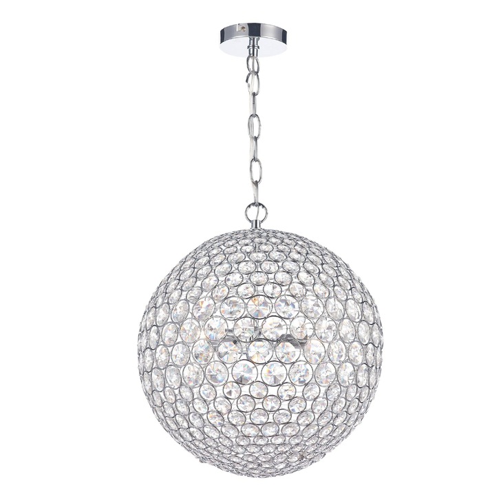 Dar Fiesta FIE0550 Polished Chrome 5 Light Crystal Pendant