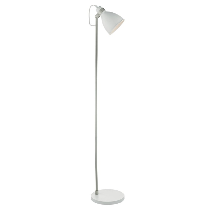 Dar Frederick FRE4902 Matt White & Satin Chrome Floor Lamp