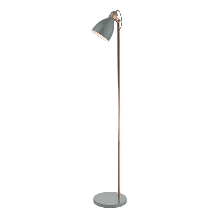 Dar Frederick FRE4939 Gloss Grey & Satin Copper Floor Lamp